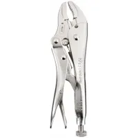 Locking Plier: Curved, Quick Release, 1 1/2 in Max Jaw Opening, 7 in Overall Lg, 1 in Jaw Lg