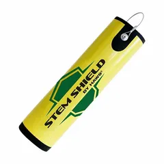Stainless steel valve stem guard designed to protect valve stems from physical damage and accidental contact. Fits valve stem sizes from 8 inches to 9 inches. Suitable for use in industrial piping systems where gate valves are installed.