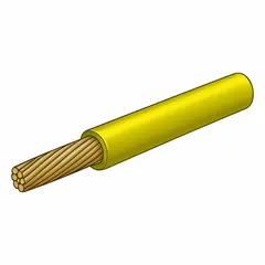 Single-conductor general purpose primary wire with cross-linked polyethylene (XLPE) insulation. Rated 60 V, 12 AWG, yellow, supplied in a 500 ft length. Suitable for wiring in vehicles, trailers, and off-road equipment where resistance to heat, abrasion, and chemicals is required.