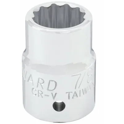 WESTWARD Socket: SAE, 3/4 in Drive Size, 13/16 in Socket Size, 12-Point, Std, Chrome - 3/4" Drive Hand Sockets