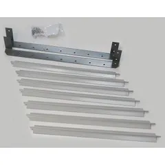 This steel louver is designed for use with hydronic wall and ceiling unit heaters to direct airflow. It features a gray finish and measures 16-11/16 inches high by 18-1/4 inches wide by 3-1/8 inches deep. Suitable for commercial or industrial heating applications where controlled air distribution is required.