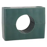 Replacement insert for Beta Clamps, consisting of a ribbed steel clamp with a polypropylene cushion. Designed for single-line installations to secure and cushion hydraulic or pneumatic lines in industrial piping systems, providing vibration dampening and line protection