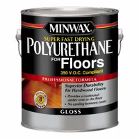 This interior, oil-based polyurethane wood sealer and finish provides a clear, gloss protective coating for wood surfaces. It is transparent, enhancing the natural grain while resisting scratches and stains. Supplied in a 1 gal container
