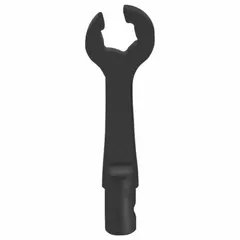 This 6-point flare nut torque wrench head is designed for SAE fasteners with a 1/2" drive size. It is used for applying precise torque to flare nuts in automotive, hydraulic, and industrial maintenance tasks, ensuring proper fastening without damaging fittings.