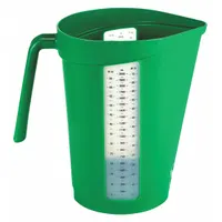 VIKAN Measuring Cup: Dry/Liquid, 67.6 fl oz Capacity, Polypropylene, Green, 5 1/2 in Overall Lg (MPN 60002)