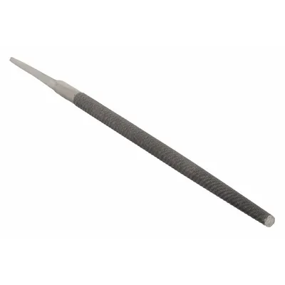 NICHOLSON Machinists File: Round, Single-Cut, Safe Edge Cut, Smooth Cut, 6 in Lg without Tang - Single-Cut Round Files