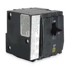 Bolt-on miniature circuit breaker for overcurrent protection in commercial and industrial electrical distribution. Rated 90 A, 120/240V AC, three-phase, 3 poles, with 10kA interrupting rating at 120/240V AC. For use with Square D NQOD panelboards.