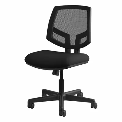 HON Office Chair: Volt, Black, Fabric & Mesh Material, 18 3/4 in Back Ht - Armless Office Chairs