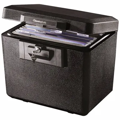 SENTRY SAFE Safe: Key Lock, 0.61 cu ft Capacity, Steel, 13 5/8 in H x 15 1/4 in W x 12 1/8 in D - Free-Standing Security Safes