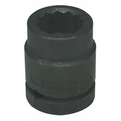 This 1-inch drive impact socket features a 1-1/4-inch SAE size with a 12-point standard configuration. The black oxide finish provides corrosion resistance. Designed for use with impact wrenches in high-torque fastening and loosening applications.