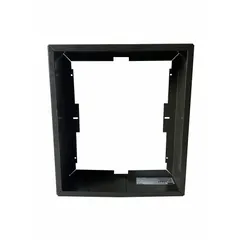 This Dayton mounting frame is designed for surface mounting electric wall and ceiling heaters. It fits models 2HAC4, 2HAC5, 2HAC6, 2HAC7, 2HAC8, 2HAC9, and 2HAD1, and accommodates all kW ratings. The bronze-finished frame has outside dimensions of 12-1/2 in x 10-1/2 in and includes installation instructions.
