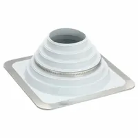 12.3"H-W Alum/EPDM Roof Vent Pipe Flshng: For Corrugated Metal Roof, Square Base, For 1 Pipes, EPDM