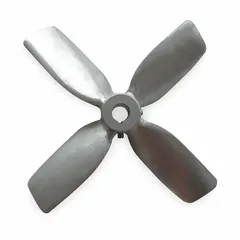 Aluminum fan blade with 4 blades, 30° pitch, and 42-inch diameter. Designed for clockwise-facing discharge in HVAC and refrigeration systems. Suitable for air movement in condensers, evaporators, and ventilation units.