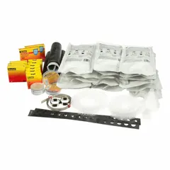 Cold shrink splice kit rated for 15 kV maximum voltage. Includes a Closed Mixing Pouch, three Funnel Supports, and Constant Force Springs for ground braid jumper connections. Used for insulating and protecting electrical cable splices in medium-voltage power distribution systems.