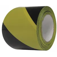 Floor Marking Tape: Gen Purpose, Striped, Black/Yellow, 3 in x 108 ft, 8 mil Tape Thick (MPN 3UAY3)