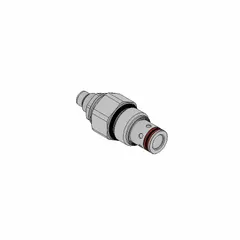 Steel screw-in, two-way pressure relief cartridge valve with screw adjustment and C10-2 cavity size. Polyurethane seal. Used in hydraulic systems to limit pressure, protecting circuits from overpressure in industrial and mobile equipment.