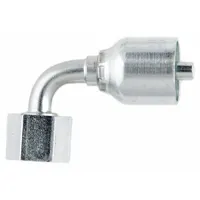 PARKER Hydraulic Crimp Fitting: Steel x Steel, 90° Elbow, -6 For Hose Dash Size, Female x Genderless (MPN 1C543-10-6)