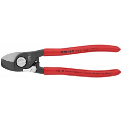 KNIPEX Cable Cutter: Plastic Handle, Shear - Electrical & Data Cable Cutters