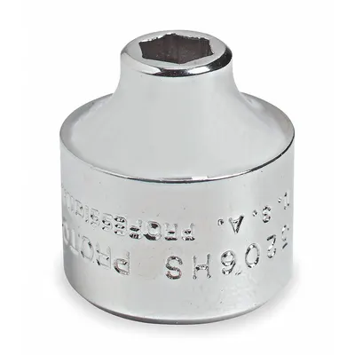 PROTO Socket: SAE, 3/8 in Drive Size, 3/8 in Socket Size, 6-Point, Short, Chrome - Short-Drive Hand Sockets