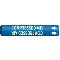 Pipe Marker: Compressed Air, Blue, White, Fits 2 1/2 to 3 7/8 in Pipe O.D., 1 Pipe Markers (MPN 4034-C)