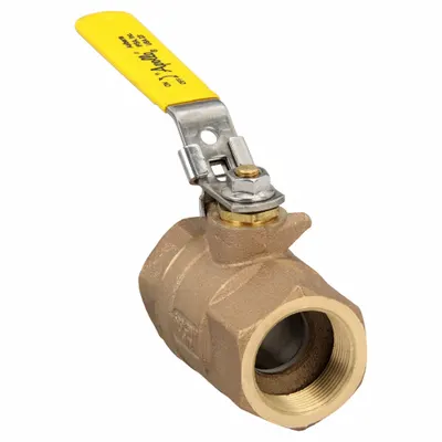 APOLLO Manual Two-Way Ball Valve: 1 1/2 in, Bronze, Straight, FNPT x FNPT, Std Port - Bronze Ball Valves with Drain