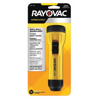 RAYOVAC Flashlight: 20 lm, 55 hr Run Time at Max. Brightness, 32 m Max Beam, 1 Light Output - Flashlights