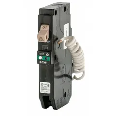 The EATON CHFN120AF is a 20 A combination arc fault circuit interrupter (CAFCI) breaker for single-phase 120/240V AC systems. It has a 10kA interrupting rating at 120/240V AC and is designed for use in Type CH Loadcenters. This breaker provides protection against parallel and series arcing faults in branch circuits.
