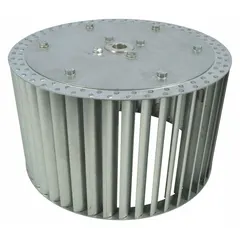 This Dayton blower wheel is an OEM replacement component designed for use in air-moving systems. It is compatible with Dayton equipment and model number 5ZCP4, ensuring proper fit and function in HVAC and ventilation applications.