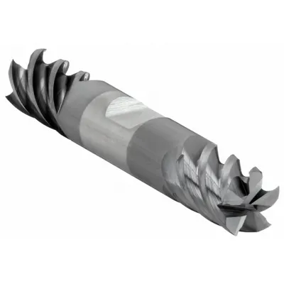 CLEVELAND Square End Mill: Carbide, TiAlN Coated, Double End, 5 Flute, 1/2" Mill Dia - Double-End Carbide Square End Mills