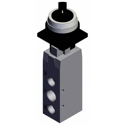 SMC Shuttle Valve: VFM300 Series, 2 Position Twist Actuator, 5 Ports, 1/4 in NPT - VFM Series Manual Air Control Valves