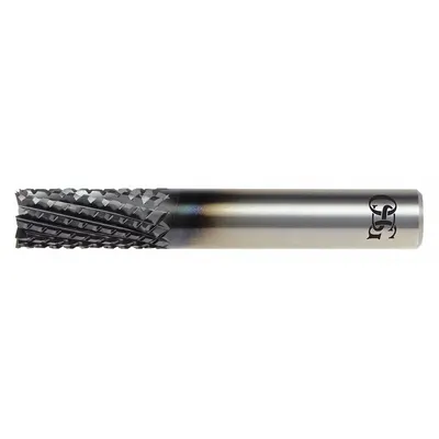 OSG Solid Router Bit: Nicked Spiral, Diamond Coated, 6 Flute, 1/8" Cut Dia - Nicked-Spiral-Flute Router Bits for Composites