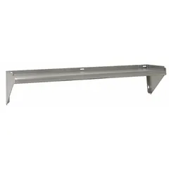 This wall-mount shelving unit is constructed of aluminum with a satin finish and is NSF certified. It measures 48 inches by 11 inches by 9 inches and supports a load capacity of 300 pounds. Suitable for use in commercial kitchens, laboratories, and industrial facilities where corrosion resistance and sanitary conditions are required.