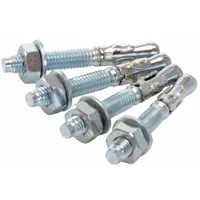 VESTIL Wedge Anchors: Hardware, 3/8 in Overall Lg, 3 in Overall Ht, Vestil, Steel, 4 PK (MPN AS-383-4PK)