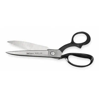 CRESCENT WISS Carpet Shears: Right-Hand, 12 in Overall Lg, Straight, Steel, Pointed - All-Metal Offset Scissors