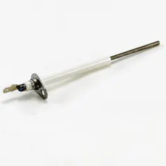Flame sensor for gas-fired heating equipment. Detects burner flame presence and signals control board to maintain safe operation. Used in furnaces, boilers, and rooftop units.
