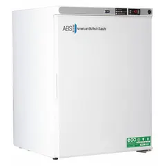 General purpose lab freezer with 4 cu ft capacity, temperature range -43°C to -37°C. Manual defrost method and right door hinge. Suitable for storage of biological samples, reagents, and temperature-sensitive materials in research, clinical, and pharmaceutical laboratory settings.