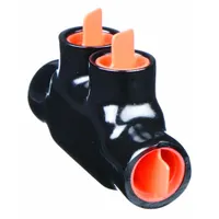 BLACKBURN Multitap Connector: 2 Port, Double-Sided Entry, 14 AWG – 1/0 AWG Wire Size, Black (MPN AMTSR10)