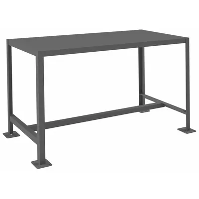 DURHAM MFG Work Table: Fixed Ht, Steel, 48 in x 24 in, 2,000 lb Overall Load Capacity - Steel-Top Worktables