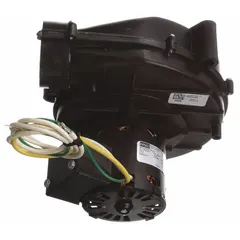 FASCO draft inducer for residential furnaces, designed to pull combustion gases through the heat exchanger and vent them outdoors. Operates at 115V AC and is compatible with York systems. Replaces manufacturer model number 70623484.