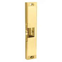 This rim electric strike is designed for use with exit devices in access control systems. It operates on 12/24V input voltage and is rated for heavy-duty performance. The brass finish and rim strike type suit commercial and industrial door applications requiring secure remote release.