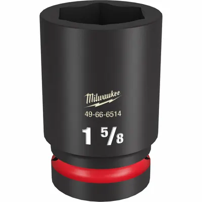 MILWAUKEE Deep Impact Socket: 1 in Drive Size, SAE, 1 5/8 in Socket Size, 6-Point - 1" Drive Impact Sockets