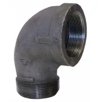 ANVIL Metal Pipe Elbow: 90° Elbow, 300 psi @ 150° F, 3 in x 3 in, Malleable Iron, Made in USA (MPN 0311017602)