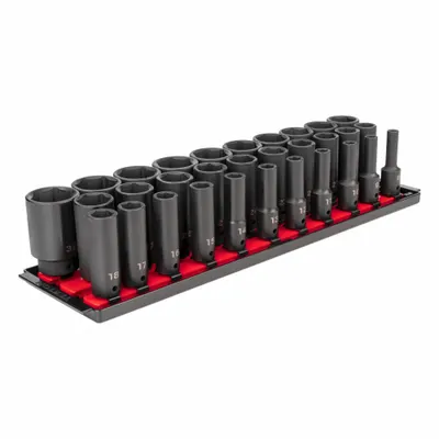 TEKTON Impact Socket Set: 1/2 in Drive Size, Small Set (0-50 pieces) Set Size - Metric Impact Socket Sets