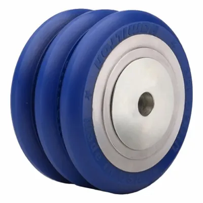 HAMILTON Caster Wheel: 6 in Wheel Dia., 3 in Wheel Wd, Polyurethane, 2,200 lb Load Rating - Easy-Roll Polyurethane Tread on Steel Core Wheels