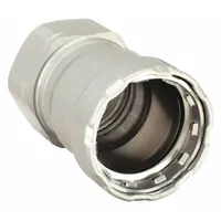 VIEGA MEGAPRESS Crimp Adapter Fitting: 1 in Pipe x 1 in Pipe Size, Press-fit x FNPT, Steel, EPDM (MPN 25140)