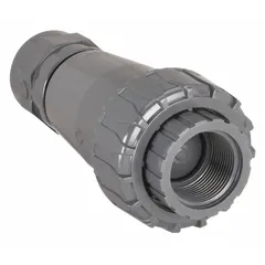 This PVC air release valve automatically vents trapped air from liquid piping systems, preventing air locks and maintaining flow efficiency. The 1 1/4 in inlet connection suits water distribution and steam system lines where corrosion resistance is required.