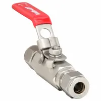 HAM-LET Manual Two-Way Ball Valve: 3/8 in, Stainless Steel, Straight, Compression x Compression (MPN H-700-SS-L-10MM-T-LD)