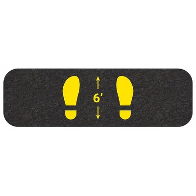 PIG Floor Sign Mat: 6', 26 in x 8 in, 26 in Overall Wd, 8 in Overall Lg, Drying - Safety