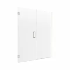 This frameless sliding shower door from FOREMOST features a brushed nickel finish and fits openings with a minimum width of 46 1/2 inches and a maximum width of 48 inches, with an overall height of 74 inches. Suitable for residential or light-commercial bathroom enclosures, it provides a clean, modern appearance.