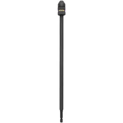 This IRWIN bit holder is designed for impact-rated applications, accepting 1/4-inch hex shank bits. Its nonmagnetic construction is suited for metalworking and electrical tasks where magnetic debris must be avoided. The quick-change mechanism allows fast bit swaps in high-torque driving operations.